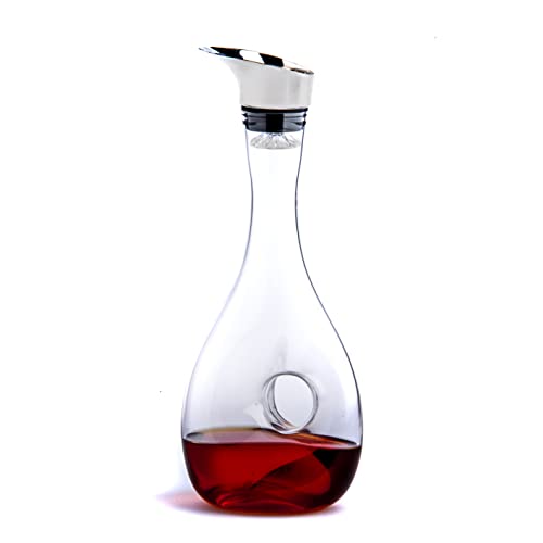 Wine Decanter Built-in Aerator Pourer,Hand Blown Crystal Carafe,Wine Carafe Red Wine Decanter,Pierced Decorative Snail Red Wine Decanters