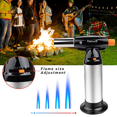 Butane Torch Lighter Refillable Kitchen Torch Butane Lighters for Camping Grill Baking BBQ