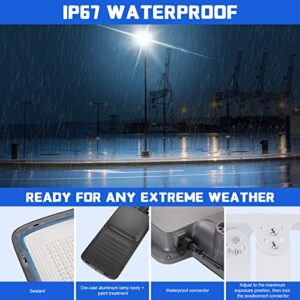 Juyace 400W Solar Street Lights Outdoor, Light Sensor Dusk to Dawn 30000Lm 6000K Super Bright LED Solar Flood Light with Remote, IP67 Waterproof for Yard Parking Lot Street & Area Lighting.