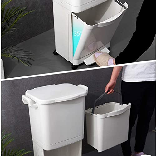 jxgzyy 3 Tiers Kitchen Garbage Sorting Trash Cans 16.54x11x33.07" Trash and Recycling Combo Dry and Wet Separation Can Classification Trash Bin Kitchen Plastic Garbage Can Dual Trash Can Recycle