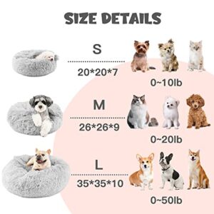 Himax Dog Beds for Small Dogs, Donut Dog Bed with Blanket Attached, Calming Dog Bed Washable Medium(20"/26"/35")