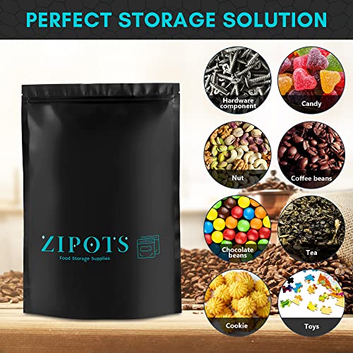 Zipots 25 Pieces Mylar Bags 1 Gallon Extra Thick 9.5 Mil - 10"x14" with Stand up Ziplock Pouches for Long Term Food Storage Bag with 40 pieces of Pink Stickers