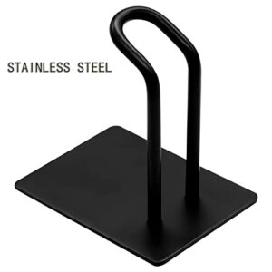 Biomoty Adhesive Hooks, Matte Black Towel Hooks for Bathrooms, Stainless Steel Sticky Hooks for Kitchen Door, Heavy Duty Wall Hooks for Hanging Key Hat Coat Robe Towels, 4 Pack