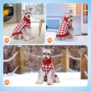 Dog Sweater, Nobleza Turtleneck Thick Knitted Cat Sweater with Classic Plaid Pattern, Warm & Soft Dog Christmas Outfit for Small Medium Large Dogs Puppies Cats