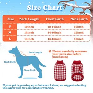 Dog Sweater, Nobleza Turtleneck Thick Knitted Cat Sweater with Classic Plaid Pattern, Warm & Soft Dog Christmas Outfit for Small Medium Large Dogs Puppies Cats