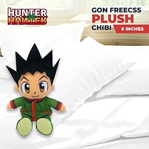 JUST FUNKY Official Hunter X Hunter Full Size Bounty Hunter Plush – 9" Tall Gon & Killua-Themed Anime Collectible – Show Off Your NEN, Great Home Decor – Great Gift for Fans, Bring Everywhere You Go!