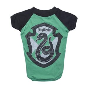 harry potter slytherin pet t-shirt in size medium | m dog t-shirt, harry potter dog shirt | harry potter dog apparel & accessories for hogwarts houses, slytherin,black