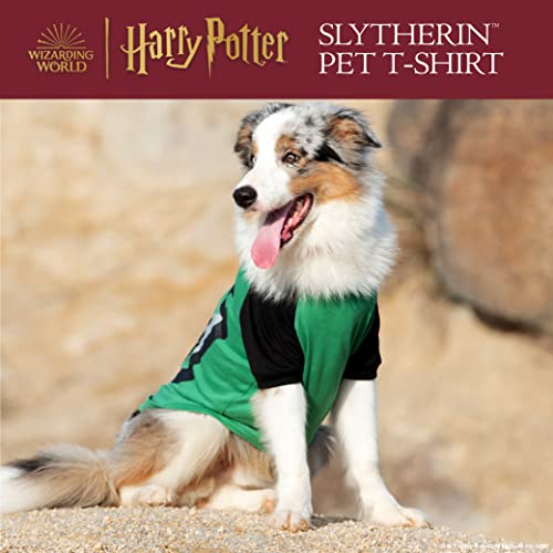 Harry Potter Slytherin Pet T-Shirt in Size Medium | M Dog T-Shirt, Harry Potter Dog Shirt | Harry Potter Dog Apparel & Accessories for Hogwarts Houses, Slytherin,Black