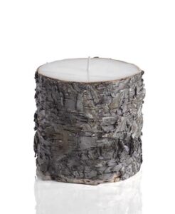 zodax | dark birchwood | pillar candle | fragrance free | 4 in x 4 in