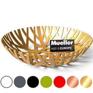 mueller fruit basket, european fruit bowl, fruit and vegetables holder for counters, kitchen, countertop, home decor, high-end look, gold