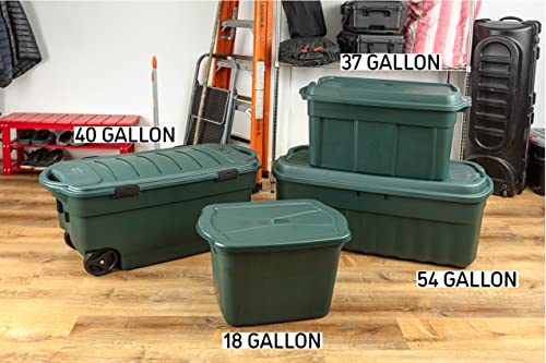 Rubbermaid ECOSense Storage Containers with Lids, Durable and Reusable Stackable Storage Bins for Garage or Home Organization, Made From Recycled Materials, 29 Gal - 5 Pack