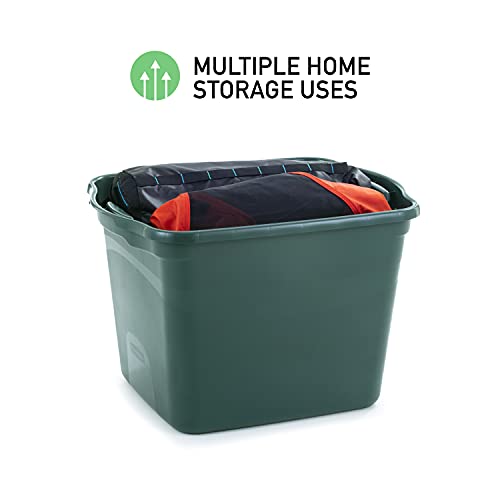 Rubbermaid ECOSense Storage Containers with Lids, Durable and Reusable Stackable Storage Bins for Garage or Home Organization, Made From Recycled Materials, 29 Gal - 5 Pack