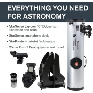 Celestron–StarSense Explorer 10-inch Dobsonian Smartphone App-Enabled Telescope – Works with StarSense App to Help You Find Nebulae, Planets & More –10-inch DOB Telescope – iPhone/Android Compatible