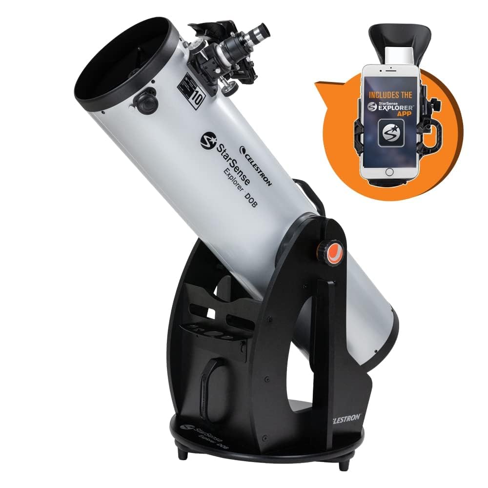 Celestron–StarSense Explorer 10-inch Dobsonian Smartphone App-Enabled Telescope – Works with StarSense App to Help You Find Nebulae, Planets & More –10-inch DOB Telescope – iPhone/Android Compatible