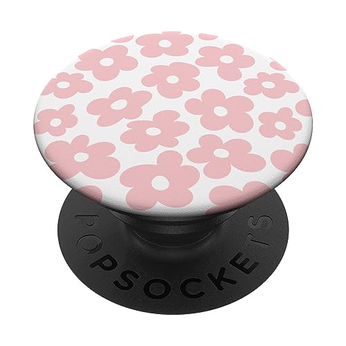 Aesthetic Pink Flowers Retro Daisy PopSockets Standard PopGrip