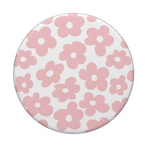 Aesthetic Pink Flowers Retro Daisy PopSockets Standard PopGrip