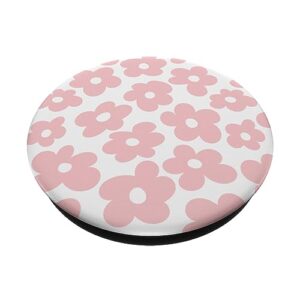 Aesthetic Pink Flowers Retro Daisy PopSockets Standard PopGrip