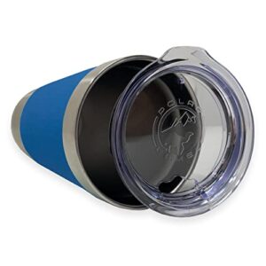 LaserGram 20oz Vacuum Insulated Tumbler Mug, Hecho En El Salvador, Personalized Engraving Included (Silicone Grip, Dark Blue)