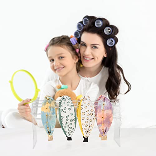 Ausalivan Acrylic Headband Holder Organizer,Headband Storage Display Stand,Disney Mickey and Minnie ear holder,Clear Hair Accessory Rack For Girls Room