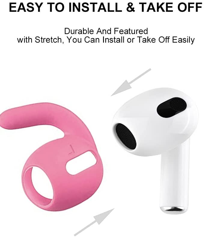 Loirtlluy 4 in 1 Anti-Lost Accessories for Airpods 3, Airpods 3 Strap Magnetic Cord, Ear Hooks and Covers Compatible with Airpod 3rd, Watch Band Holder, Pink