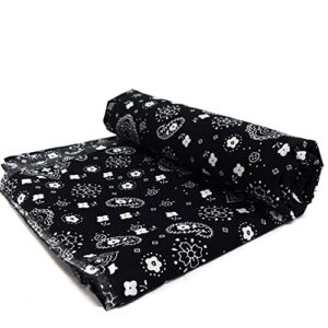 Shason Textile 45" (3 Yards Cut) Poly Cotton Bandana Print Precut Fabric, Black