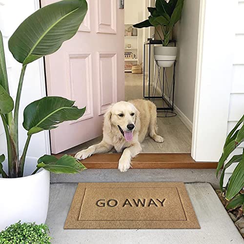 JJUUYOU Go Away Door Mat Durable Welcome Mats Outdoor Front Door Indoor Non Slip Backing Doormat Funny Rubber Door Decor for Patio, Easy Clean Patio Entrance Mat