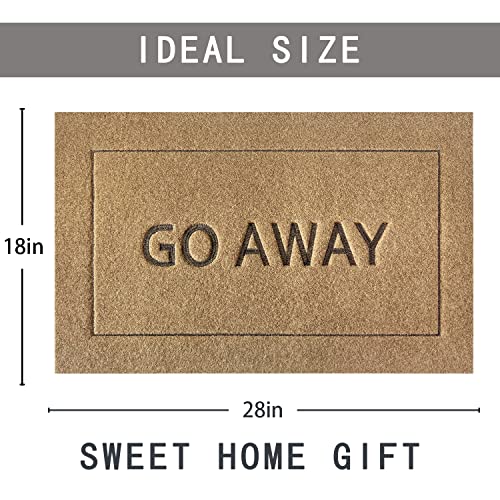 JJUUYOU Go Away Door Mat Durable Welcome Mats Outdoor Front Door Indoor Non Slip Backing Doormat Funny Rubber Door Decor for Patio, Easy Clean Patio Entrance Mat