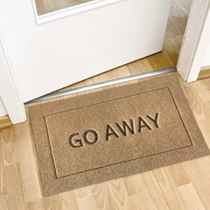 JJUUYOU Go Away Door Mat Durable Welcome Mats Outdoor Front Door Indoor Non Slip Backing Doormat Funny Rubber Door Decor for Patio, Easy Clean Patio Entrance Mat