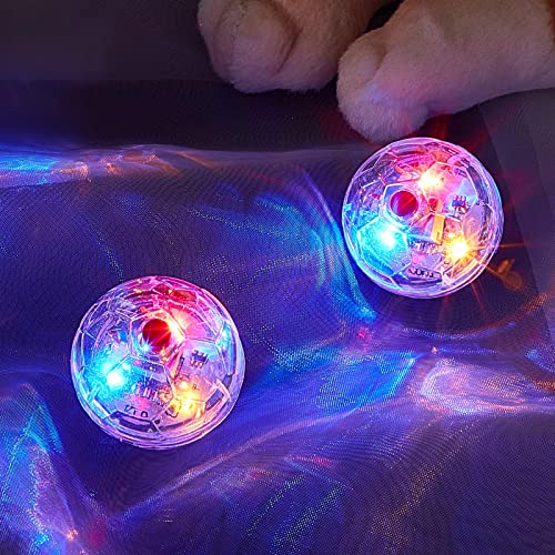 2 Piece Cat Ball Ghost Hunting Light up Cat Balls Toys Motion LED Motion Activated Flash Cat Ball Glowing Lighted Dog Interactive Toys Pet Glowing Mini Running Exercise Ball Toys for Animals Activity