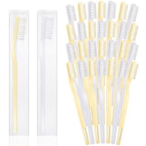 gandeer 200 pcs disposable toothbrushes individually wrapped single use toothbrush travel toothbrushes bulk soft bristle adult toothbrush manual tooth brush for women men hotels, 2 colors