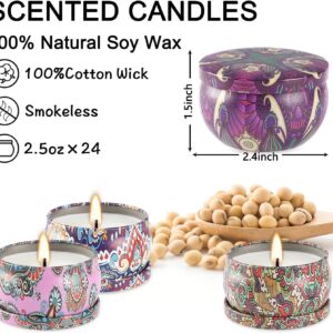 12Pack Cartoon Scented Candles Gift Set 2.5oz Strong Fragrance Aromatherapy Candles Natural Soy Wax Candles Portable Travel Tin Jar Candles Gifts for Home Scented Decoration,Valentine'sDay Mother'Day