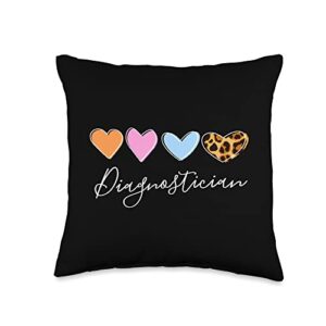 matching diagnostician squad gifts idea tee matching educational diagnostician week squad crew ard throw pillow, 16x16, multicolor
