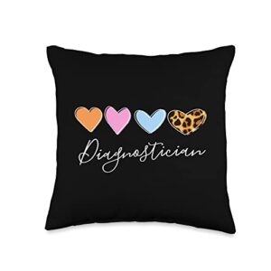 Matching Diagnostician Squad Gifts Idea Tee Matching Educational Diagnostician Week Squad Crew ARD Throw Pillow, 16x16, Multicolor