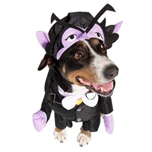 pet krewe the count vampire dog costume & cat costume medium size | sesame street dracula monster pet costumes for dogs and cats | perfect for halloween, birthdays, parties, photoshoots
