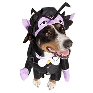 Pet Krewe The Count Vampire Dog Costume & Cat Costume Medium Size | Sesame Street Dracula Monster Pet Costumes for Dogs and Cats | Perfect for Halloween, Birthdays, Parties, Photoshoots