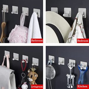 Viadom Adhesive Hooks Heavy Duty Wall Hooks Waterproof Stainless Steel Hooks for Hanging Coat, Hat,Towel Robe Hook Rack Wall Mount- Bathroom and Bedroom 2-Packs