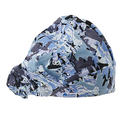 GUOER Button Scrub Cap Women and Men's Scrub Hat Buttons Working Hat One Size Multi Color(BC11B)