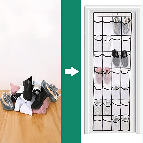 Uzifa Over The Door Hanging Organizer- 28 Mesh Pockets Large Hanging Rack Holder for Closet Doors, Shoes, Sneakers & Home Accessories