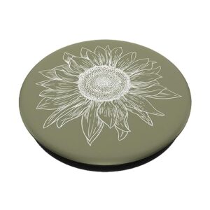 Abstract Pastel Boho Sunflower Minimalistic Line Art PopSockets Standard PopGrip