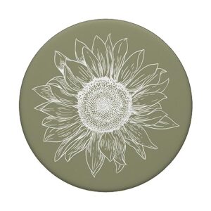 Abstract Pastel Boho Sunflower Minimalistic Line Art PopSockets Standard PopGrip