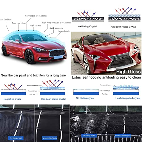 12H Nano Ceramic Coating for Cars Automobile Wax Better than 9H 10H Hardness 30ml 3bottle suit High Gloss Hydrophobicty Anti Scratch Car Paint Protection Kit Last for 3 Years Protection Stains and UV (12H Hardness level suit)