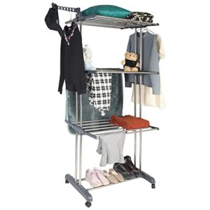 alupom collapsible clothes drying rack folding