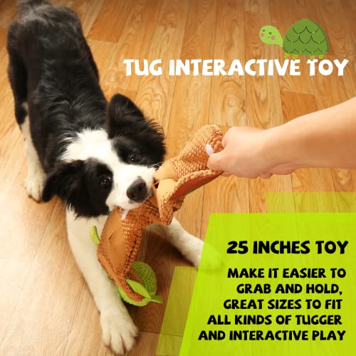 lilfrd Dog Puzzle Toys - Enrichment Treat Dispensing Squeaky Crinkle Snuffle Smart Dog Toy, Dog Toys for Boredom and Stimulating, Durable Plush Toys for Large Medium Small Dog Puppy - Turtle