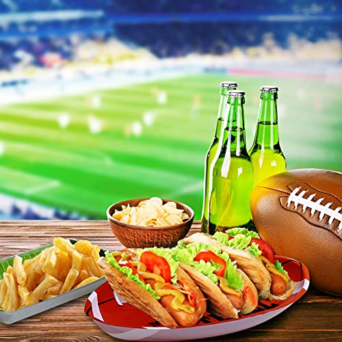 Cunhill Football Party Trays American Football Serving Trays Reusable Food Plates Football Snack Tray Dessert Platter for Football Party Supplies Kids Birthday Party Decoration (24 Pieces)