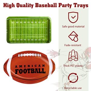 Cunhill Football Party Trays American Football Serving Trays Reusable Food Plates Football Snack Tray Dessert Platter for Football Party Supplies Kids Birthday Party Decoration (24 Pieces)