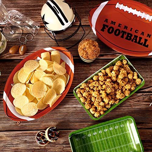 Cunhill Football Party Trays American Football Serving Trays Reusable Food Plates Football Snack Tray Dessert Platter for Football Party Supplies Kids Birthday Party Decoration (24 Pieces)