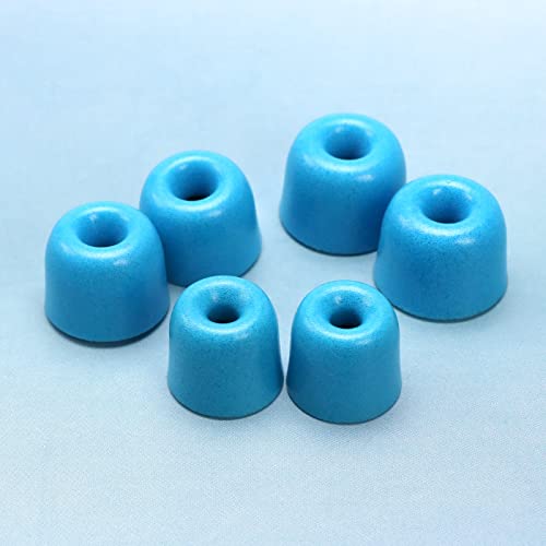 3 Pairs of Memory Foam Ear Tips Earphone Buds Noise Isolation 3.0mm Earbuds Eartips Replacement Compatible with TIN HiFi T2 Pro 3 Sizes S/M/L Blue