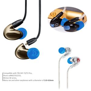 3 Pairs of Memory Foam Ear Tips Earphone Buds Noise Isolation 3.0mm Earbuds Eartips Replacement Compatible with TIN HiFi T2 Pro 3 Sizes S/M/L Blue