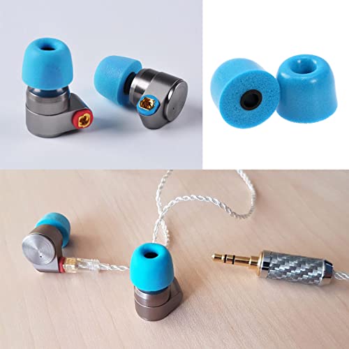 3 Pairs of Memory Foam Ear Tips Earphone Buds Noise Isolation 3.0mm Earbuds Eartips Replacement Compatible with TIN HiFi T2 Pro 3 Sizes S/M/L Blue