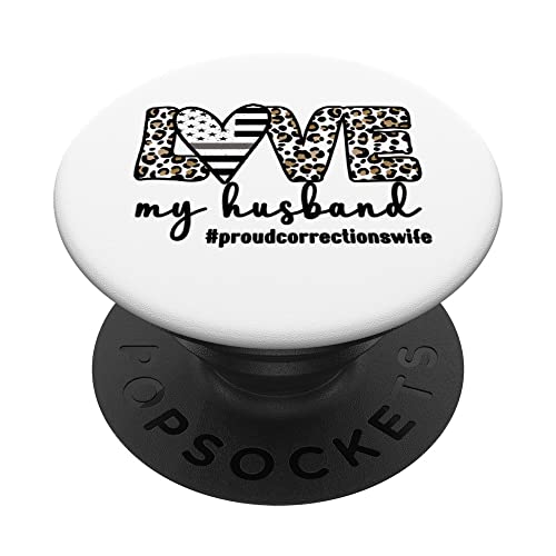 Proud Corrections Wife Silver Line Correctional Officer Wife PopSockets Swappable PopGrip